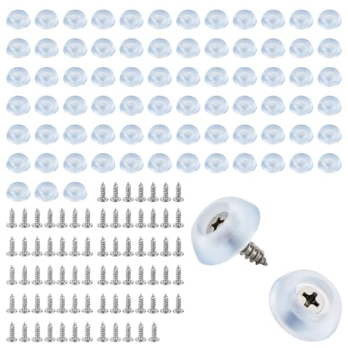 75stk Schneidebrett Gummifüße mit Edelstahlschrauben, rutschfeste Gummifüße Runde Schneidebrettbeine Polster für Möbel Küchengeräte von Gosknor