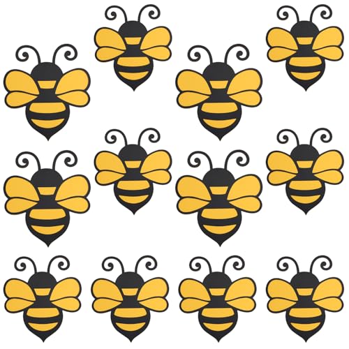 Gosknor 12stk 3D-Bienenaufkleber, 2 Größen Honigbienen-Party-Wanddekoration Fensteraufkleber Ornamente Hummel-3D-Aufkleber Abziehbilder Partygeschenke Dekorationen Bastelarbeiten Home-Office-Partys von Gosknor