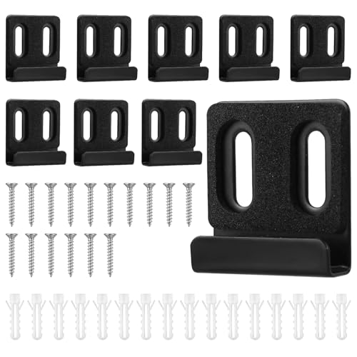 Gosknor 8 Teiliges Metall Spiegelaufhänger Clip Set, Robuste Spiegel Wandhalterung mit Schrauben und Dübeln Hardware Spiegelhalter Clips für Rahmenlose Displays Fliesen Werbetafeln (Schwarz) von Gosknor
