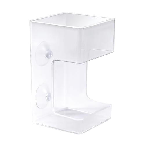 Gosknor Fischfutter Automat, 10x6cm Fischfutterspender Schwimmend & Sinkend Futterautomat Aquarium Halter Spender mit Saugnäpfen für die Fütterung von Schildkröten Garnelen (Quadratisch) von Gosknor