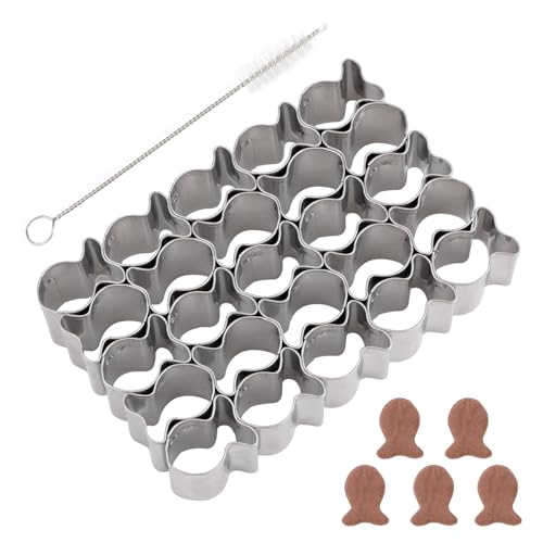 Gosknor Goldfisch Cracker Ausstecher, 25 Mulden Edelstahl Goldfisch Cracker Ausstechform mit Reinigungsbürste, Niedliche Mini Ausstechform zum Backen Gosknor Goldfisch Cracker Ausstecher, 25 Mulden Edelstahl Goldfisch Cracker Ausstechform mit Reinigungsbürste, Niedliche Mini Ausstechform zum Backen von Gosknor