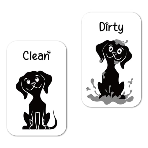 Lustiger Geschirrspüler Magnet Sauber Schmutzig Schild, Doppelseitiger Hund Sauber Schmutzig Flip Magnet für Geschirrspüler Küche Kühlschrank Wohnkultur von Gosknor