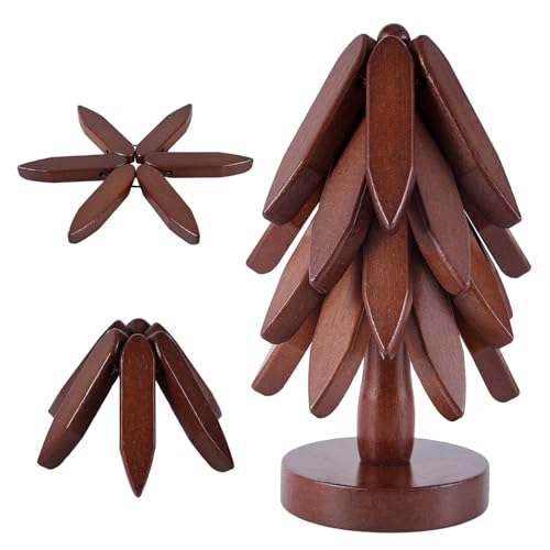 Gosknor Untersetzer-Set aus Eiche, Baumförmig, 4 Stück, Trinkuntersetzer, Trivet, Braun von Gosknor