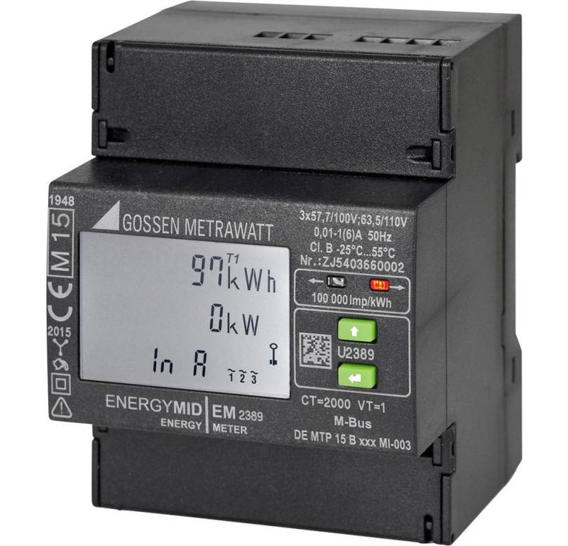 Gossen Metrawatt Wechselstromzähler Gossen Metrawatt U2389-V025 Drehstromzähler mit Wandleranschluss digi, U2389-V025 von Gossen Metrawatt