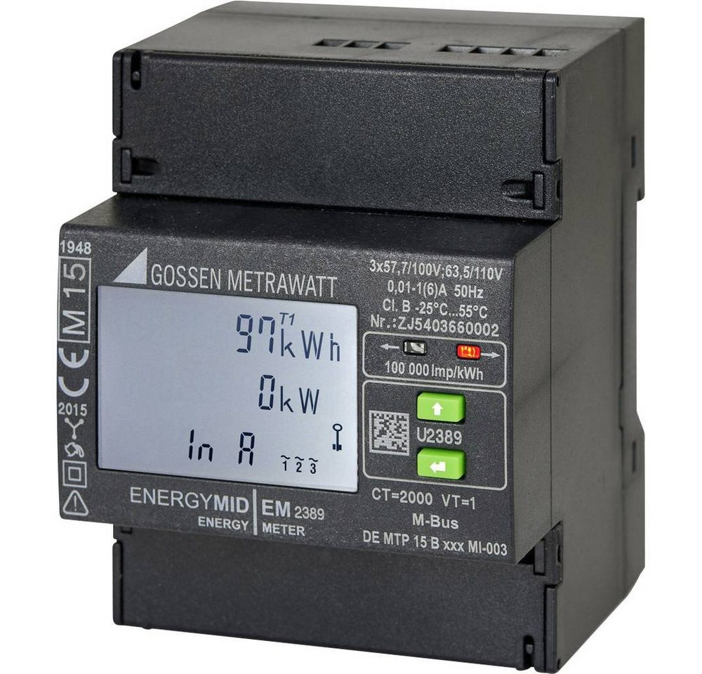 Gossen Drehstromzähler Energiezähler ENERGYMID für Wandleranschluss, S0, MID U2389-V021 Gossen Drehstromzähler Energiezähler ENERGYMID für Wandleranschluss, S0, MID U2389-V021 von Gossen