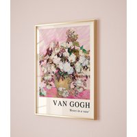 Vincent Van Gogh Poster, Rosen in Einer Vase Wandkunst, Druck, Ausstellungsplakat, Oleander Druck von GotTheme