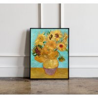 Vincent Van Gogh Poster, Sonnenblumen Wandkunst, Druck, Ausstellungsplakat, Sonnenblumendruck von GotTheme