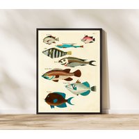 Vintage Fisch Druck, Poster, Angeln Wandkunst, Vintage Stil von GotTheme