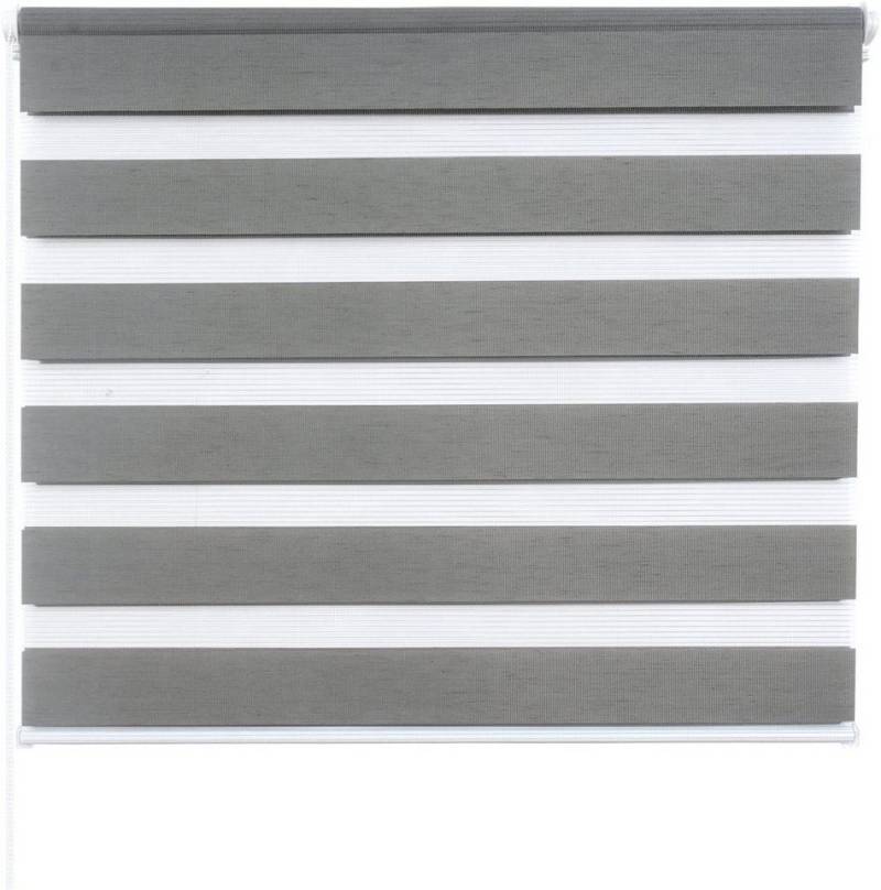 Doppelrollo Zebra-Jalousien Doppelrollo Klemmfix ohne Bohren Fenster Rollo Grau, Gotagee, Klemmfix von Gotagee