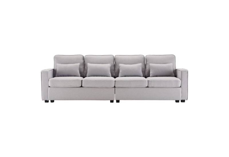 Gotagee 4-Sitzer 4-Sitzer-Sofastuhl Leinenstoff Polstersofa Wohnzimmersofa 4 Kissen, Viersitzer-Sofa mit Armlehnentaschen und 4 Kissen, einfachen Stil Gotagee 4-Sitzer 4-Sitzer-Sofastuhl Leinenstoff Polstersofa Wohnzimmersofa 4 Kissen, Viersitzer-Sofa mit Armlehnentaschen und 4 Kissen, einfachen Stil von Gotagee