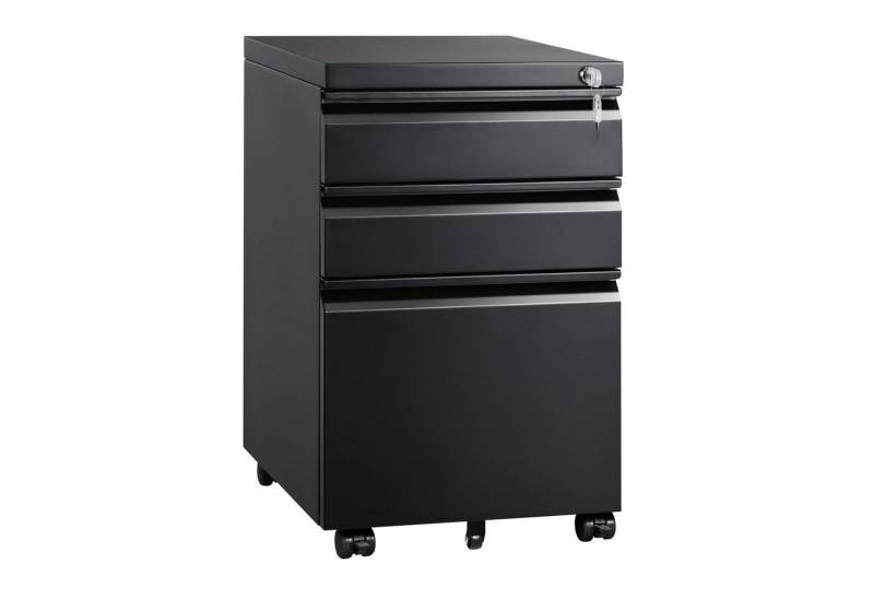Gotagee Aktenschrank Mobiler Aktenschrank 60×37,3×44cm Metall-Aktenbox-Aufbewahrungsschrank 3-Schubladen-Mobil-Aktenkasten mit Schloss. von Gotagee