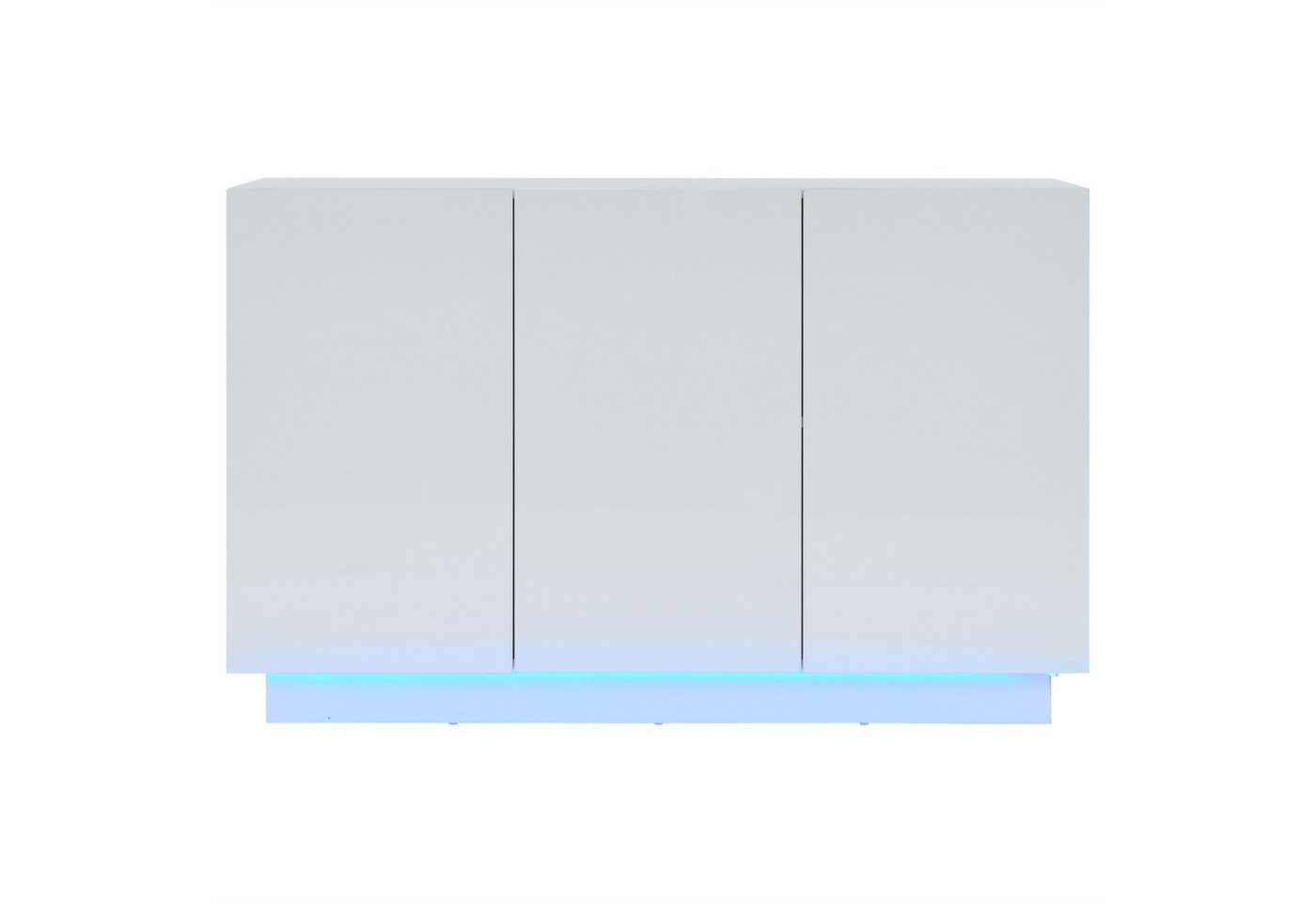 Gotagee Anrichte Esszimmerschrank Hochglanz120x40x75CM weißes Sideboard Foyerschrank, Weiße Hochglanztür mit smartem LED-System. von Gotagee