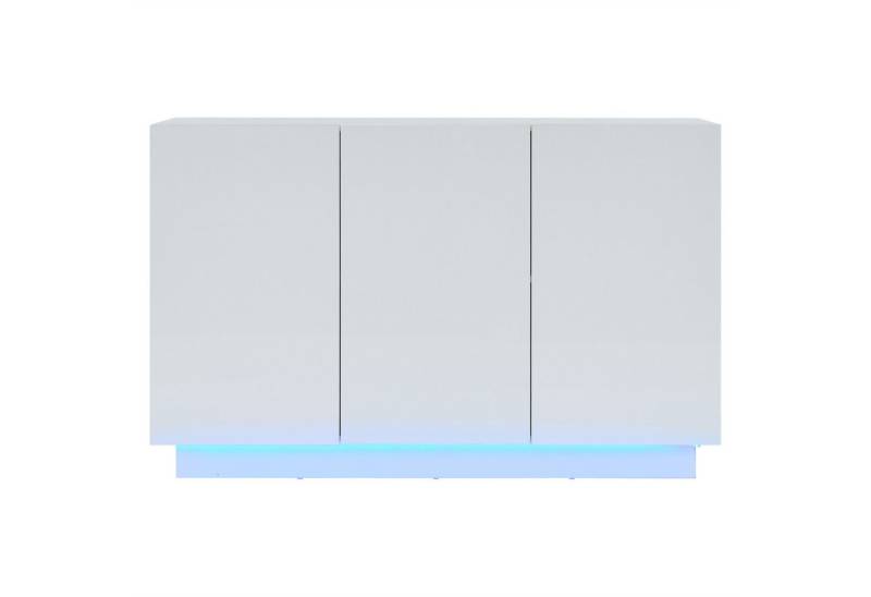 Gotagee Anrichte Esszimmerschrank Hochglanz120x40x75CM weißes Sideboard Foyerschrank, Weiße Hochglanztür mit smartem LED-System. von Gotagee