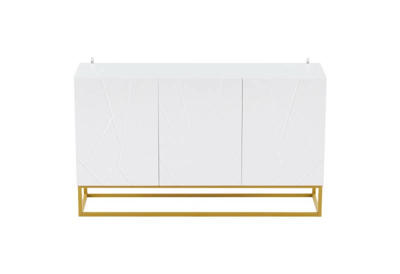 Gotagee Anrichte Hochglanz Sideboard 130cm modernes Schrank mit 4 Fächern Buffetschrank von Gotagee