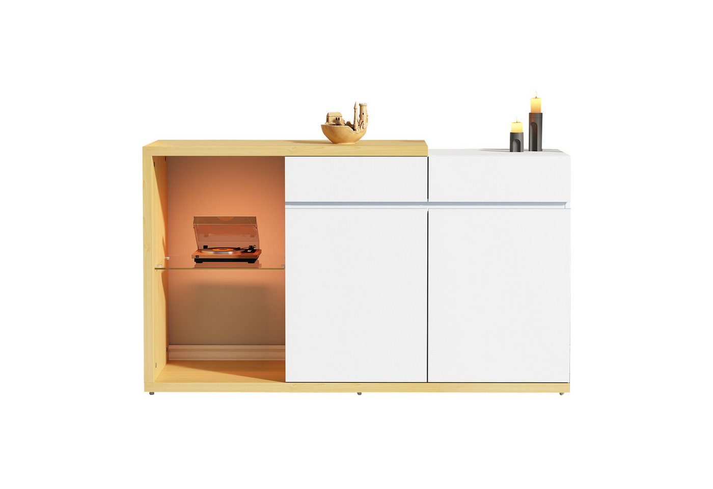 Gotagee Anrichte LED Sideboard 120cm Wohnzimmerschrank Beistellschrank Schließfächer Gotagee Anrichte LED Sideboard 120cm Wohnzimmerschrank Beistellschrank Schließfächer von Gotagee