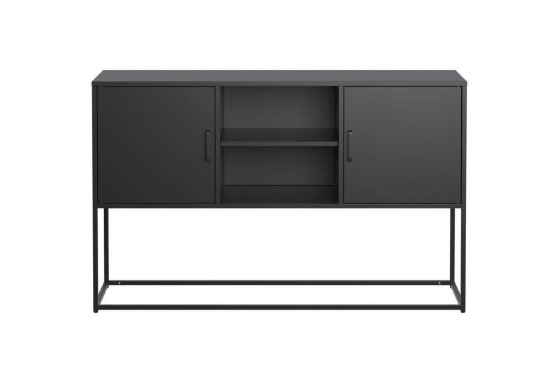 Gotagee Anrichte Metall-Dekoschrank 75×120×40 cm Sideboard Aufbewahrungsschrank, Ausgestattet mit Kippschutz und geräuschlosem Magnetverschluss. von Gotagee