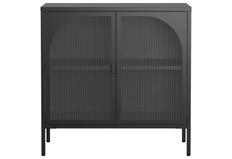 Gotagee Anrichte Sideboard 80x80x35cm Besonderer Lagerschrank Moderner Kaffeebarschrank, mit 2 Glasklappen und 3 einstellbaren Regalen. von Gotagee