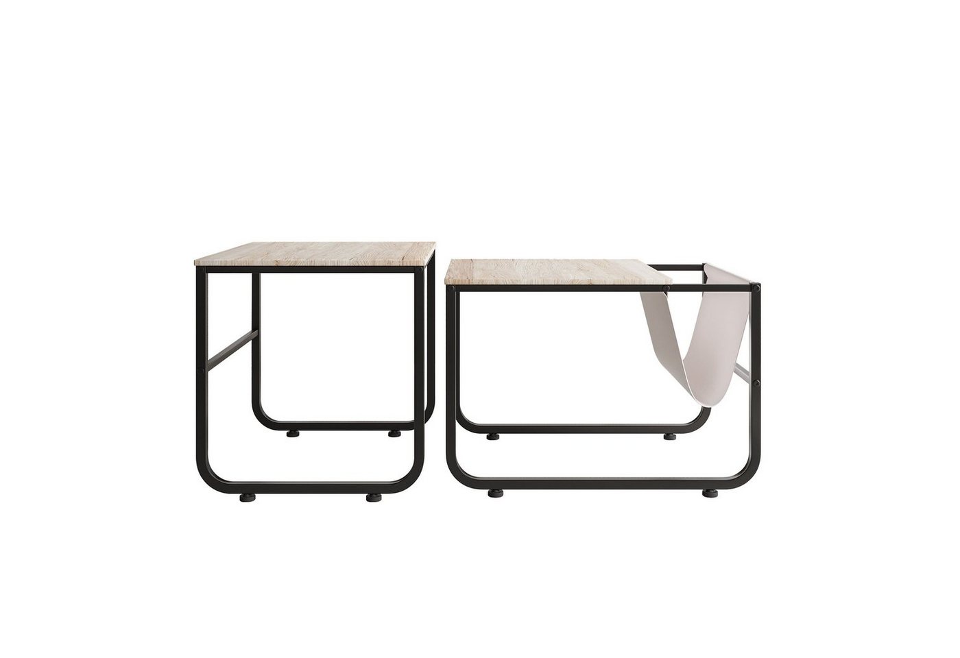 Gotagee Beistelltisch 2er Set Stapelbar Couchtisch-Set Beistelltische Sofatisch Quadratisch, mit Ablagefächern für Zeitschriften von Gotagee