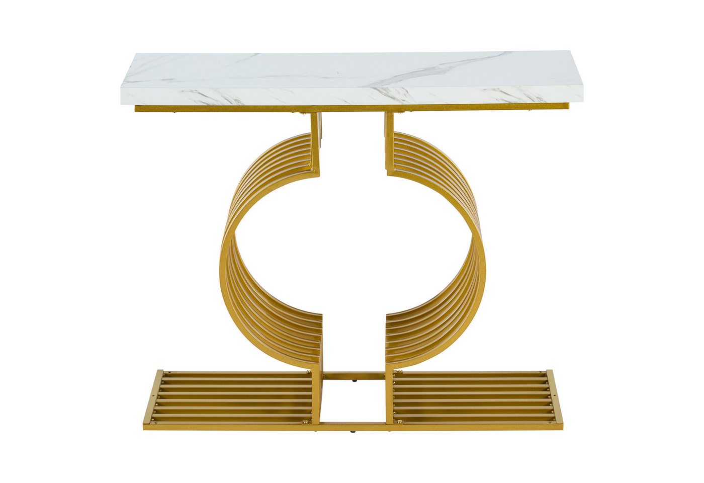 Gotagee Beistelltisch Konsolentisch 100x35x80 cm Hochglanz-Couchtisch mit goldenen Beinen, Ausgestattet mit 6 um 360° drehbaren und verstellbaren Füßen. von Gotagee
