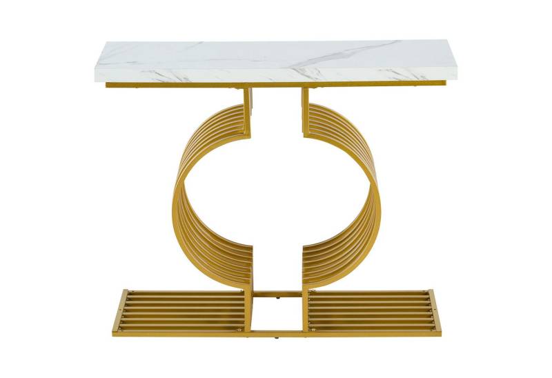 Gotagee Beistelltisch Konsolentisch 100x35x80 cm Hochglanz-Couchtisch mit goldenen Beinen, Ausgestattet mit 6 um 360° drehbaren und verstellbaren Füßen. Gotagee Beistelltisch Konsolentisch 100x35x80 cm Hochglanz-Couchtisch mit goldenen Beinen, Ausgestattet mit 6 um 360° drehbaren und verstellbaren Füßen. von Gotagee