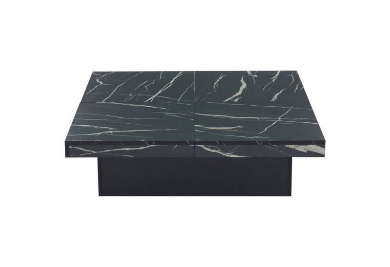 Gotagee Beistelltisch Moderner schwarzer Couchtisch Esstisch 90x90cm Schiebbarer Tischplatte, mit 4 Schubladen. von Gotagee