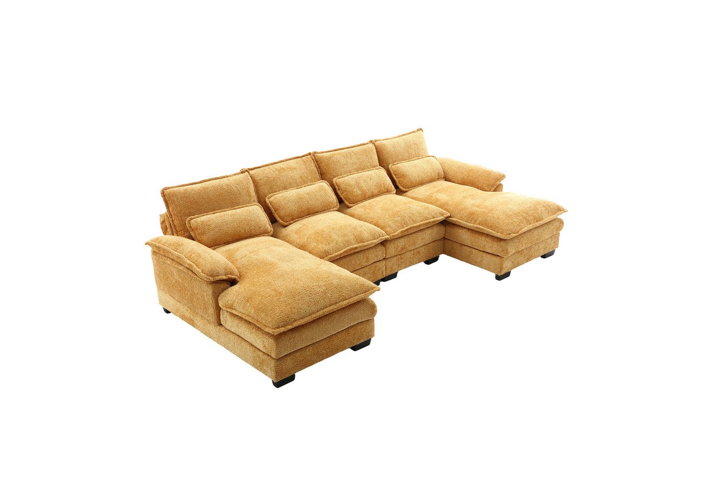 Gotagee Big-Sofa Modernes U-förmiges Sofa modulares 4-Sitzer-Sofa Wohnzimmersofa, Wohnzimmersofa mit Holzstruktur und Eisenrahmen Gotagee Big-Sofa Modernes U-förmiges Sofa modulares 4-Sitzer-Sofa Wohnzimmersofa, Wohnzimmersofa mit Holzstruktur und Eisenrahmen von Gotagee