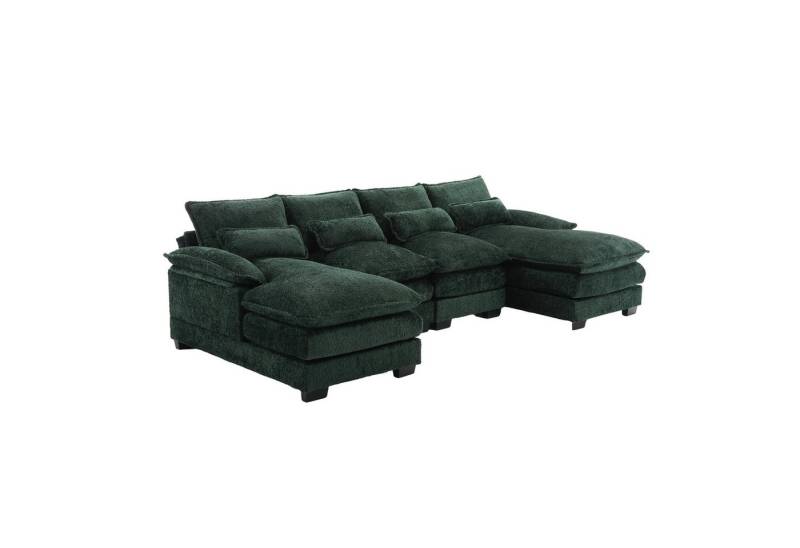 Gotagee Big-Sofa Modernes U-förmiges Sofa modulares 4-Sitzer-Sofa Wohnzimmersofa, Wohnzimmersofa mit Holzstruktur und Eisenrahmen von Gotagee