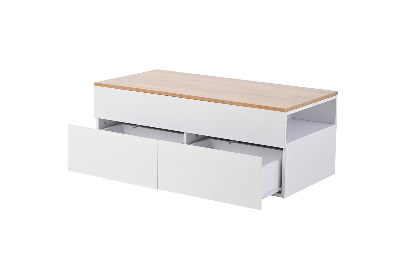 Gotagee Couchtisch 100x50x40cm Kaffeetisch Wohnzimmertisch Einstellbar Sofatisch Weiß, Sofatisch mit halboffenem Stauraum Gotagee Couchtisch 100x50x40cm Kaffeetisch Wohnzimmertisch Einstellbar Sofatisch Weiß, Sofatisch mit halboffenem Stauraum von Gotagee