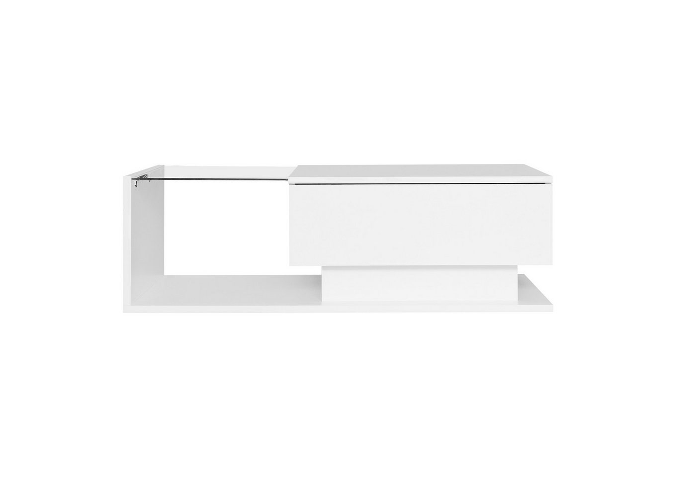 Gotagee Couchtisch Hochglänzender Tisch 100x50x32 cm Schublade LED-Wohnzimmertisch von Gotagee