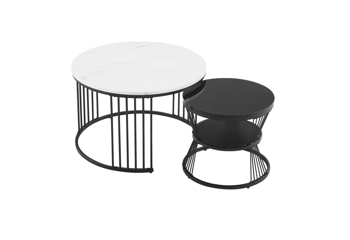 Gotagee Couchtisch Modern Nesting Esstisch Beistelltisch Runder Wohnzimmertisch 2er-Set von Gotagee