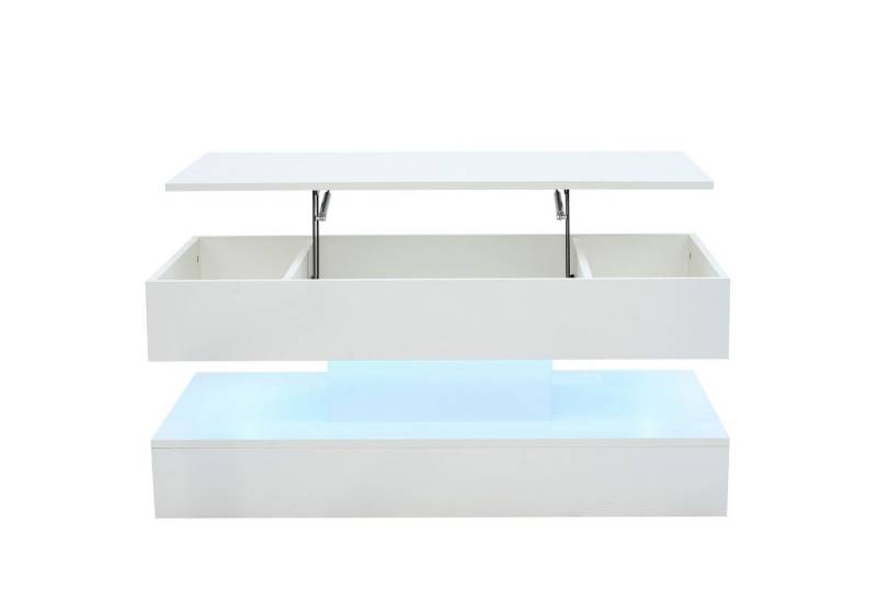Gotagee Couchtisch Moderner Couchtisch 100x50x42cm Beistelltisch mit hydraulischem Hub, mit LED-Beleuchtung und verstecktem Stauraum. von Gotagee