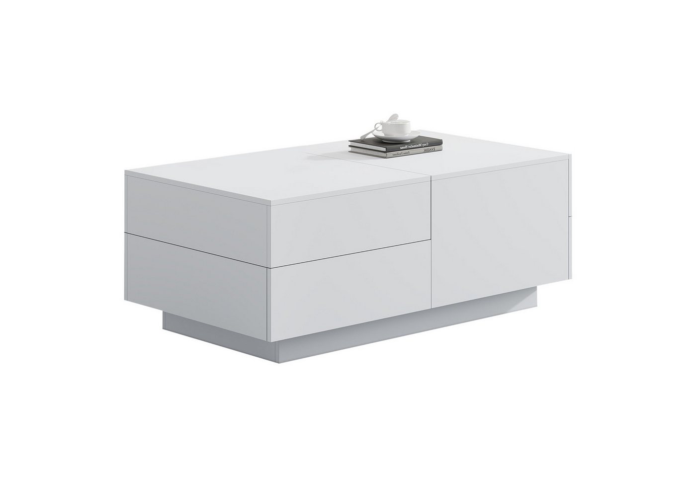 Gotagee Couchtisch Moderner mit verschiebbarer Tischplatte 4 Schubladen 90x55x45cm von Gotagee