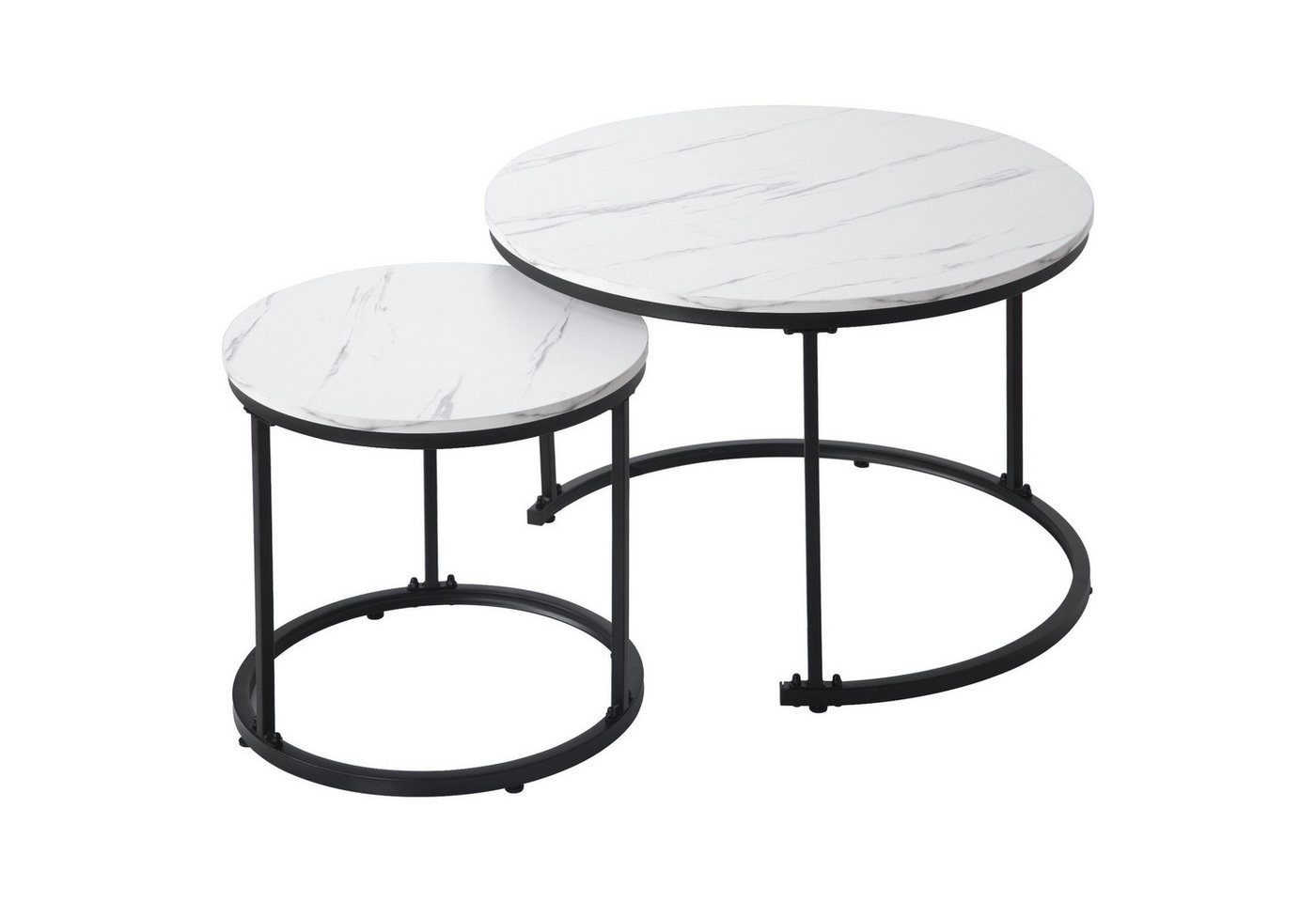 Gotagee Couchtisch Runder Esstisch 2er/Set Wohnzimmertisch Beistelltisch Marmormuster Gotagee Couchtisch Runder Esstisch 2er/Set Wohnzimmertisch Beistelltisch Marmormuster von Gotagee