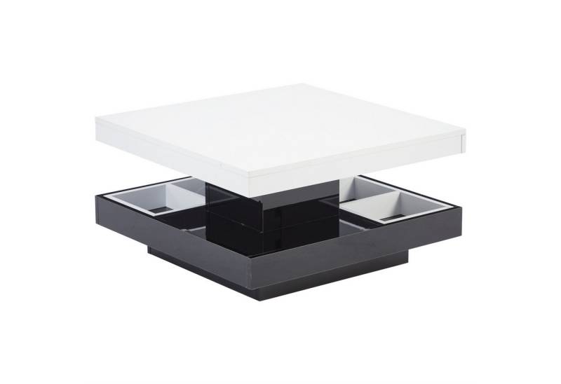 Gotagee Couchtisch Wohnzimmertisch Drehbar Quadrat Beistelltisch Hochglanz Sofatisch von Gotagee