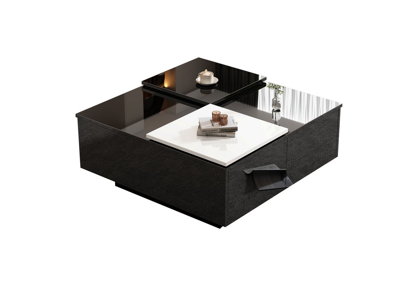 Gotagee Couchtisch Wohnzimmertisch Quadratischer Sofatisch Ablagetisch Beistelltisch von Gotagee