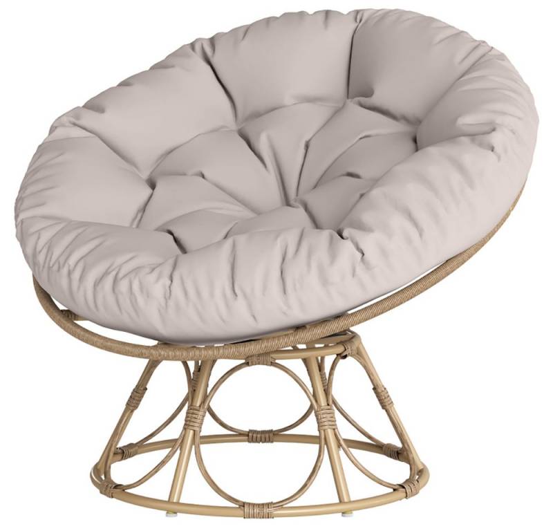 Gotagee Drehstuhl Sessel Rattan 120cm Durchmesser 360° drehbar mit Kissen Loungesessel, für Wohnzimmer Garten Balkon. von Gotagee
