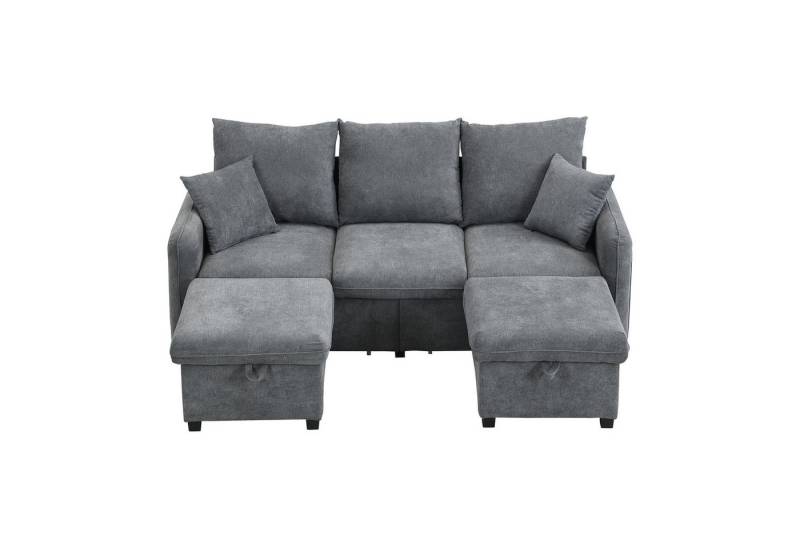 Gotagee Ecksofa Dreisitzer Sofa Polstersofa Wohnzimmersofa Loungesessel Sofa-Set, modular zerlegbares Sofa-Set mit Schlaffunktion, Chenille-Bezug von Gotagee