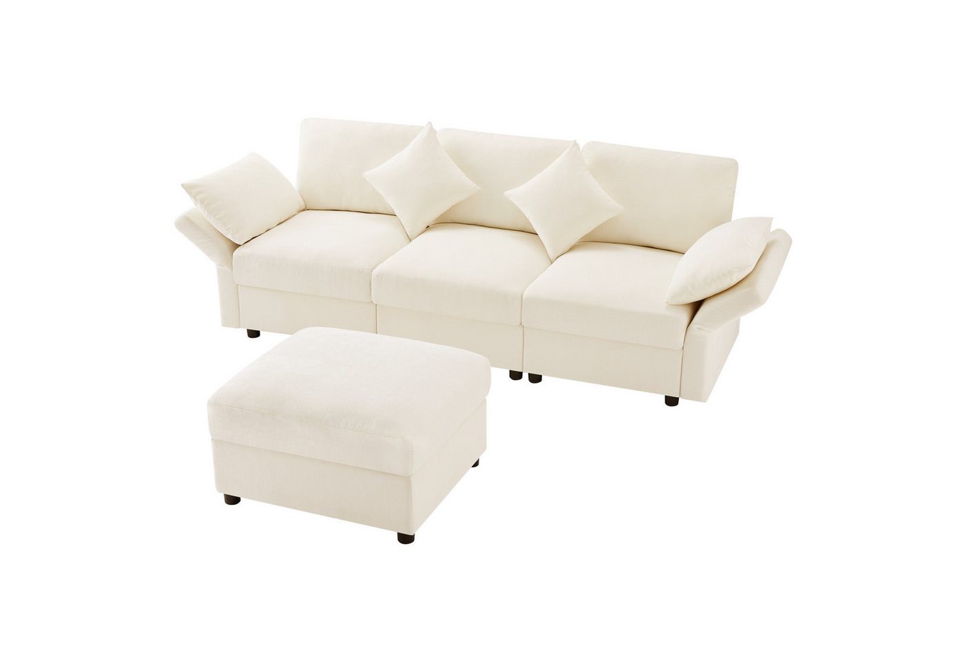 Gotagee Ecksofa Mehrpersonensofa L-förmiges Polstersofa mit Fußhocker Loungesessel, geeignet für Wohnzimmer/Büro/Wohnung Gotagee Ecksofa Mehrpersonensofa L-förmiges Polstersofa mit Fußhocker Loungesessel, geeignet für Wohnzimmer/Büro/Wohnung von Gotagee