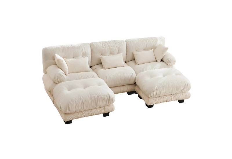 Gotagee Ecksofa Modulare Sofas Lounge-Sofas mit extra großer Sitzfläche Samtstoff, Memory-Schaum-Polsterung, Robuste Konstruktion Und Bequeme Armlehnen von Gotagee