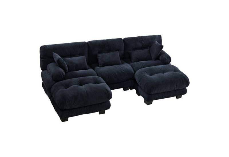 Gotagee Ecksofa Modulare Sofas Lounge-Sofas mit extra großer Sitzfläche Samtstoff, Memory-Schaum-Polsterung, Robuste Konstruktion Und Bequeme Armlehnen von Gotagee