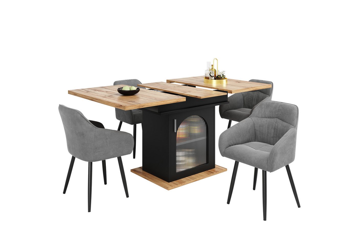 Gotagee Essgruppe Ausziehbares Esstisch-Set Esstisch+4 Stühlen Esszimmermöbel Modern Gotagee Essgruppe Ausziehbares Esstisch-Set Esstisch+4 Stühlen Esszimmermöbel Modern von Gotagee