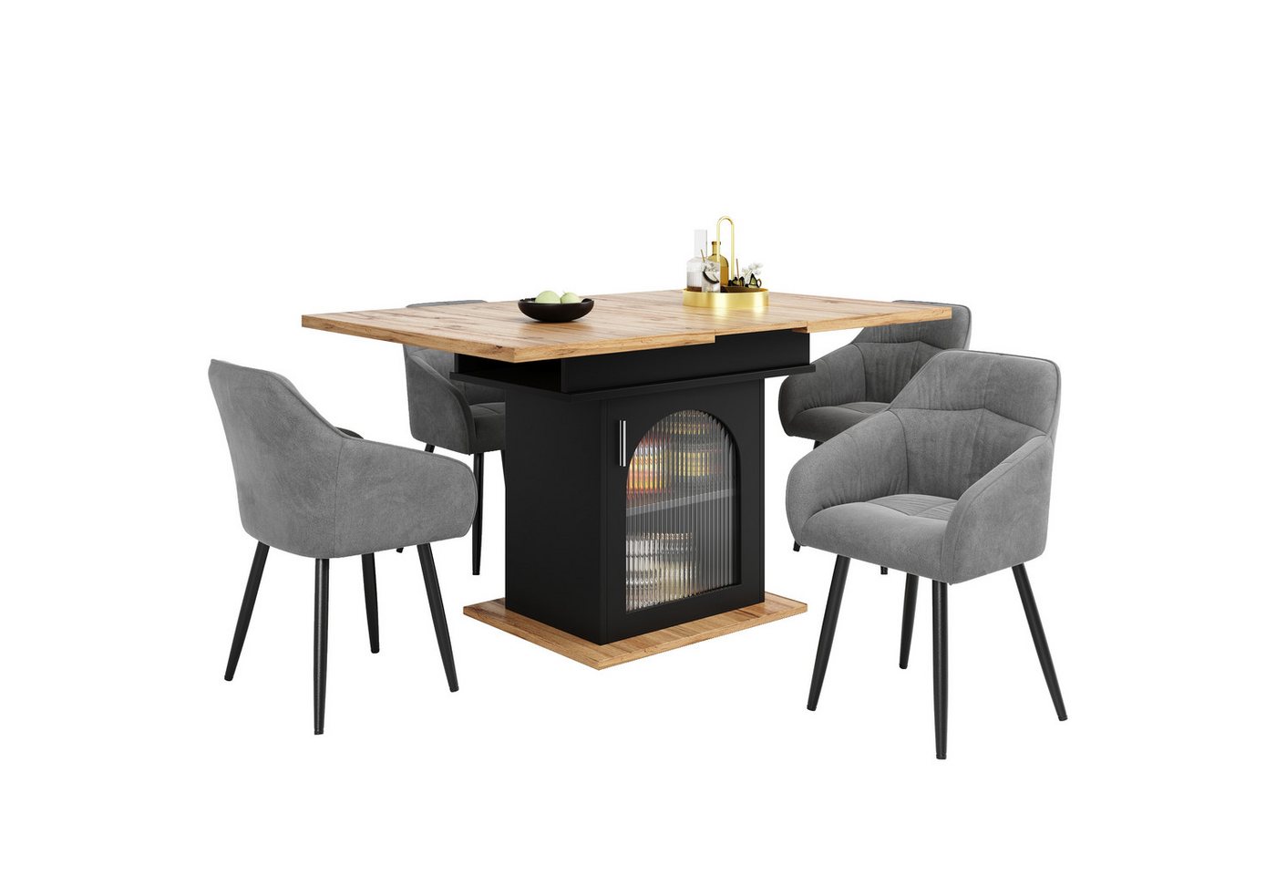 Gotagee Essgruppe Ausziehbares Esstisch-Set Esstisch+4 Stühlen Esszimmermöbel Modern Gotagee Essgruppe Ausziehbares Esstisch-Set Esstisch+4 Stühlen Esszimmermöbel Modern von Gotagee
