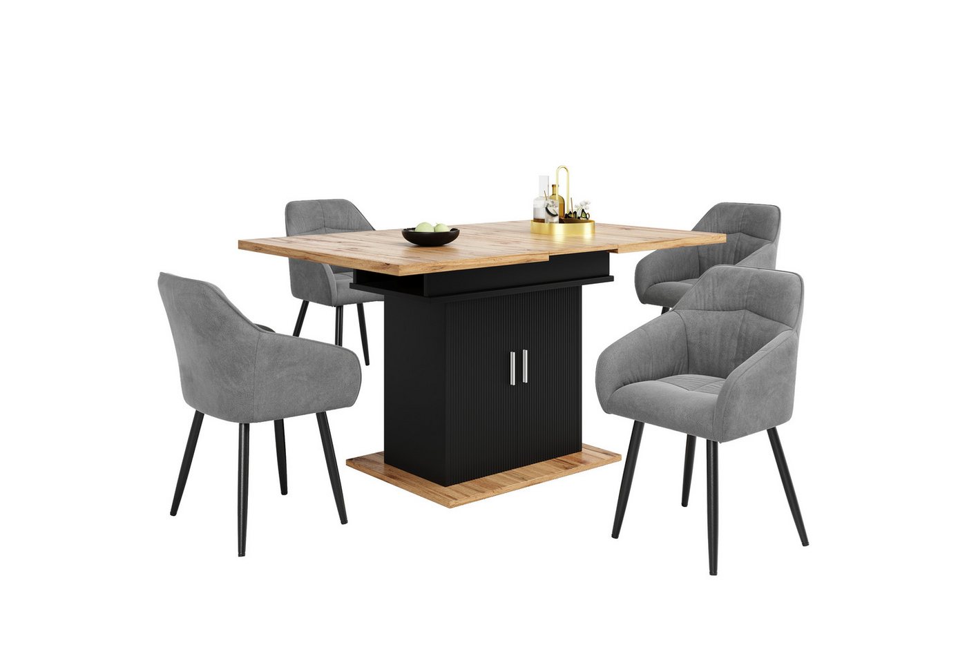 Gotagee Essgruppe Ausziehbares Esszimmermöbel Esstisch-Set Stühlen Modern Esstisch+4 Gotagee Essgruppe Ausziehbares Esszimmermöbel Esstisch-Set Stühlen Modern Esstisch+4 von Gotagee