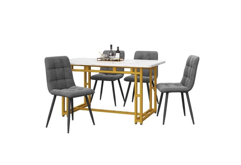 Gotagee Essgruppe Esstisch Esszimmertisch-Set(5-tlg) mit 4 Stühlen Sitzgruppe 70 x 120cm von Gotagee