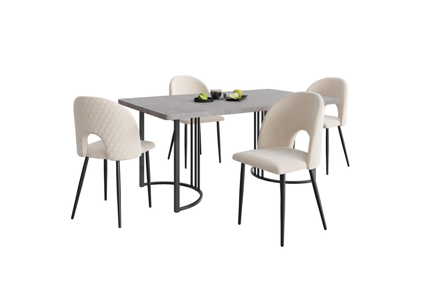 Gotagee Essgruppe Esstisch Küchentisch Set (5-tlg) 140×80cm Sitzgruppe mit 4 Stühlen von Gotagee