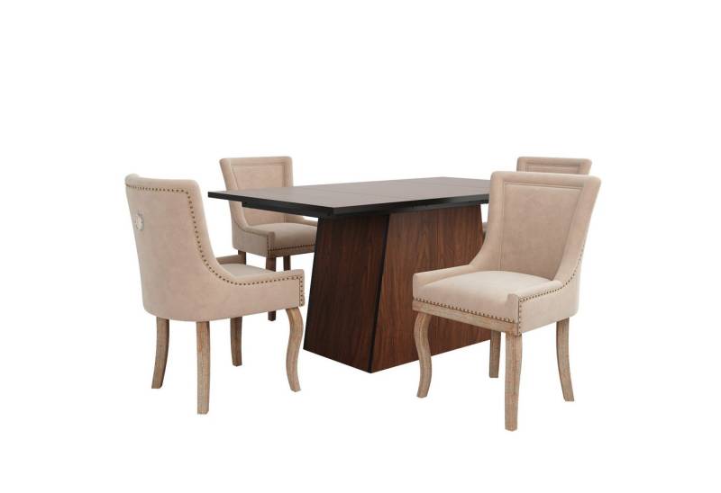 Gotagee Essgruppe Esstisch-Set Wohnzimmer Samt-Esszimmerstühle Rechteckiger Esstisch Gotagee Essgruppe Esstisch-Set Wohnzimmer Samt-Esszimmerstühle Rechteckiger Esstisch von Gotagee