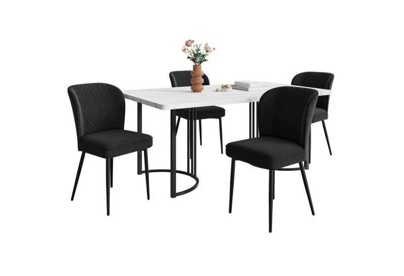 Gotagee Essgruppe Esstisch mit 4 Stühlen Esszimmertisch-Set(5-tlg) Sitzgruppe 80 x 140cm von Gotagee