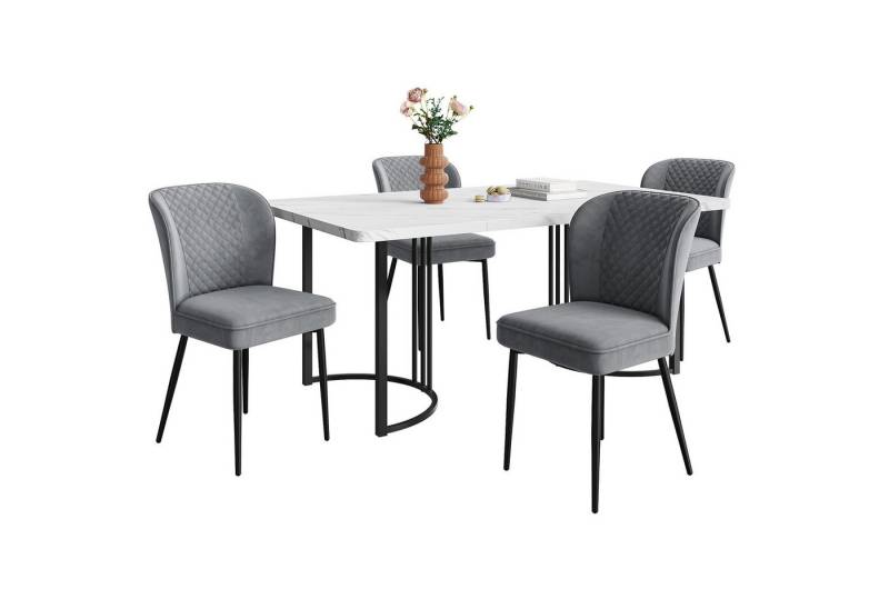 Gotagee Essgruppe Esstisch mit 4 Stühlen Esszimmertisch-Set(5-tlg) Sitzgruppe 80 x 140cm von Gotagee
