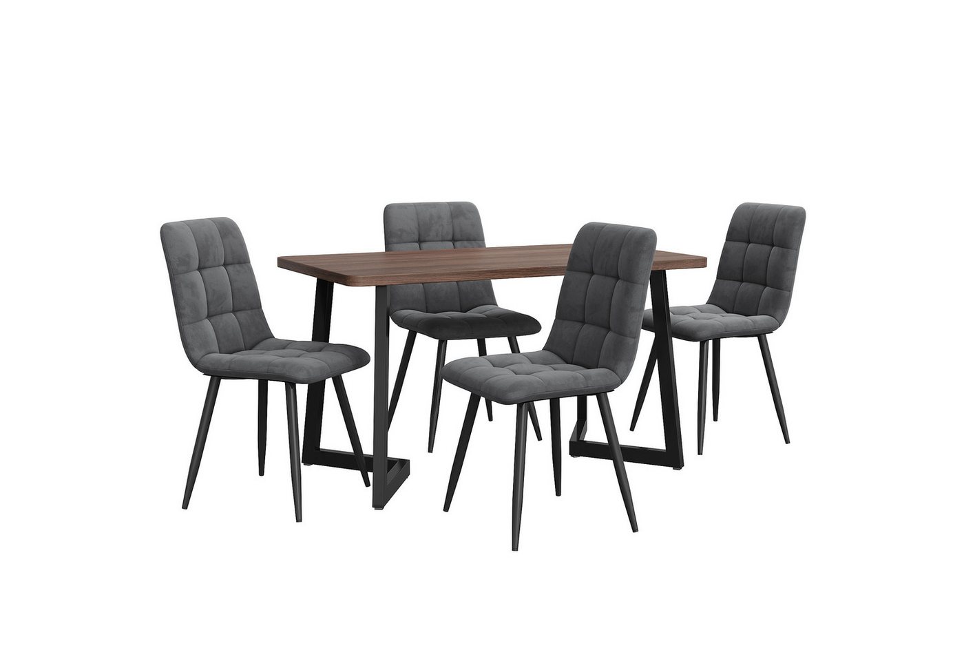 Gotagee Essgruppe Esstisch mit 4 Stühlen Set Küchentisch Set Samt Esszimmerstühle Gotagee Essgruppe Esstisch mit 4 Stühlen Set Küchentisch Set Samt Esszimmerstühle von Gotagee