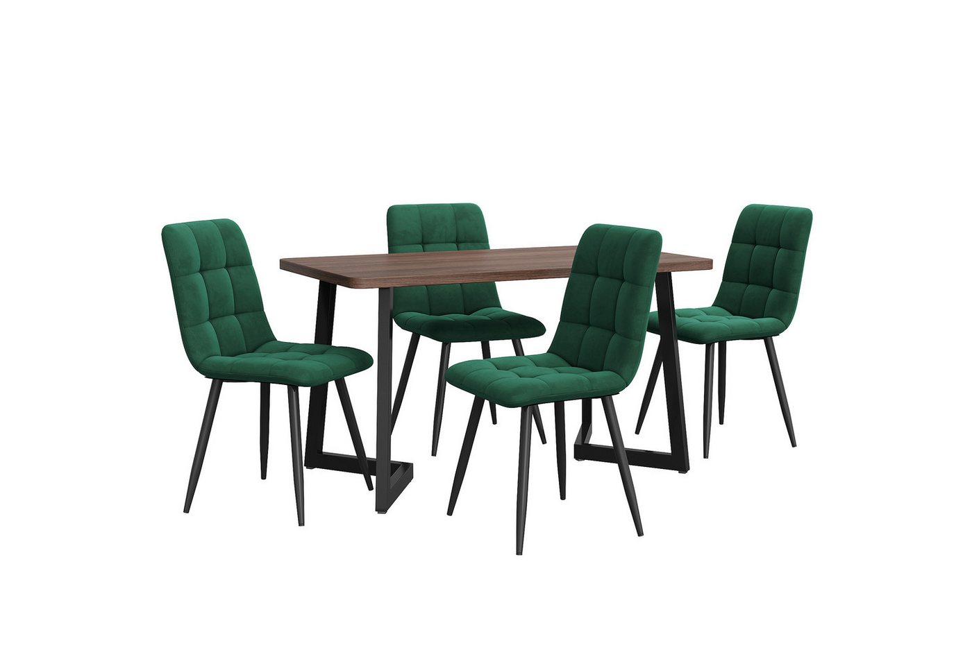 Gotagee Essgruppe Esstisch mit 4 Stühlen Set Küchentisch Set Samt Esszimmerstühle Gotagee Essgruppe Esstisch mit 4 Stühlen Set Küchentisch Set Samt Esszimmerstühle von Gotagee